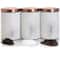 MegaChef Essential Kitchen Storage Matte White 3-Piece Sugar, Coffee & Tea Canister Set